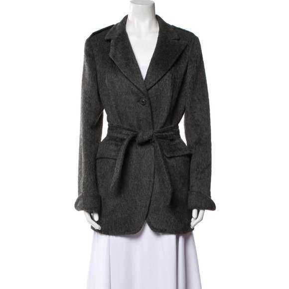 MaxMara Alpaca Belted Pea Coat - Picture 1 of 4